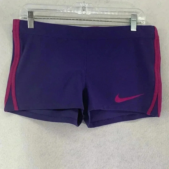Nike Womens‎ Dri-Fit Fold Over Waist Band Athletic Shorts Large Sportswear - Picture 1 of 5